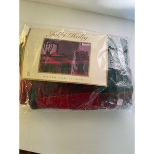 Fabric Tablecloth Christmas Holly Jolly